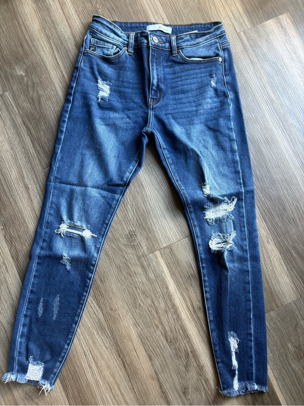 KanCan Dark Blue Distressed Skinny Jeans